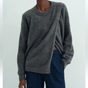 H&M Mama Before and After Charcoal Gray Crewneck Sweater